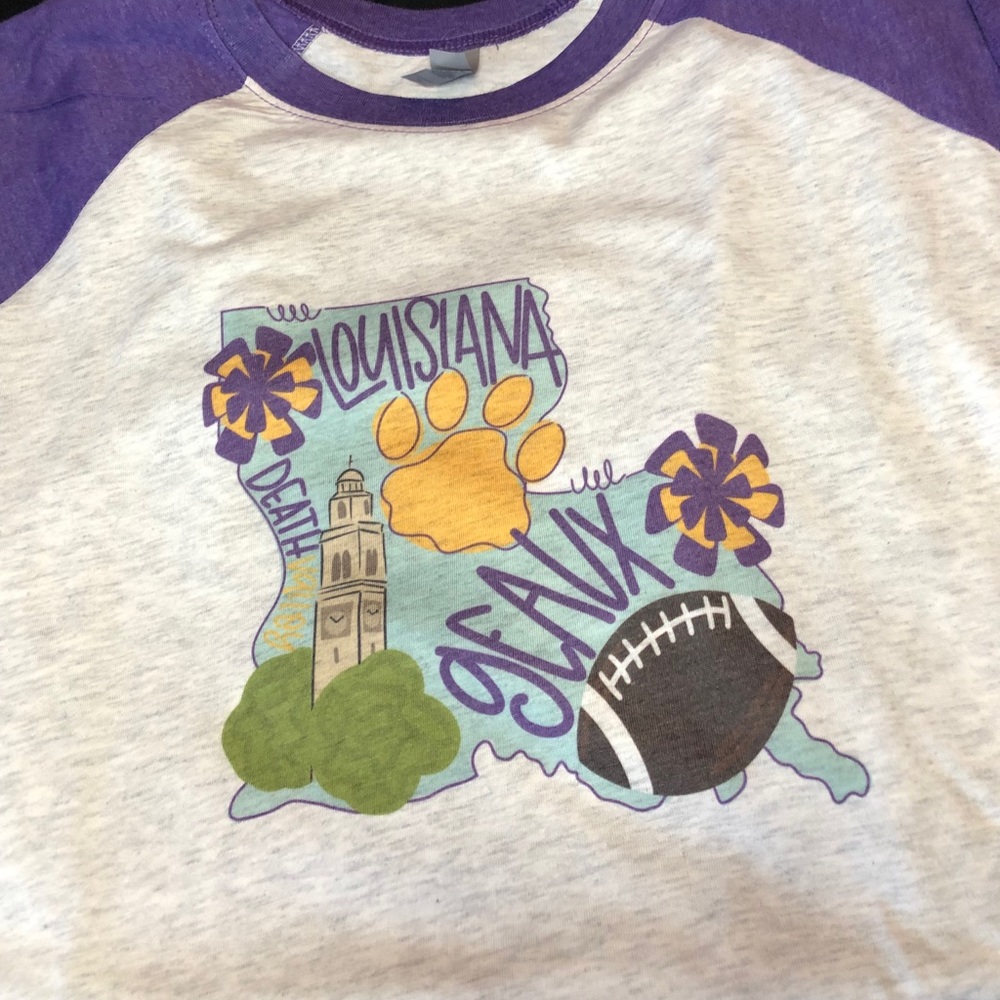 Louisiana Raglan Shirt - LSU
